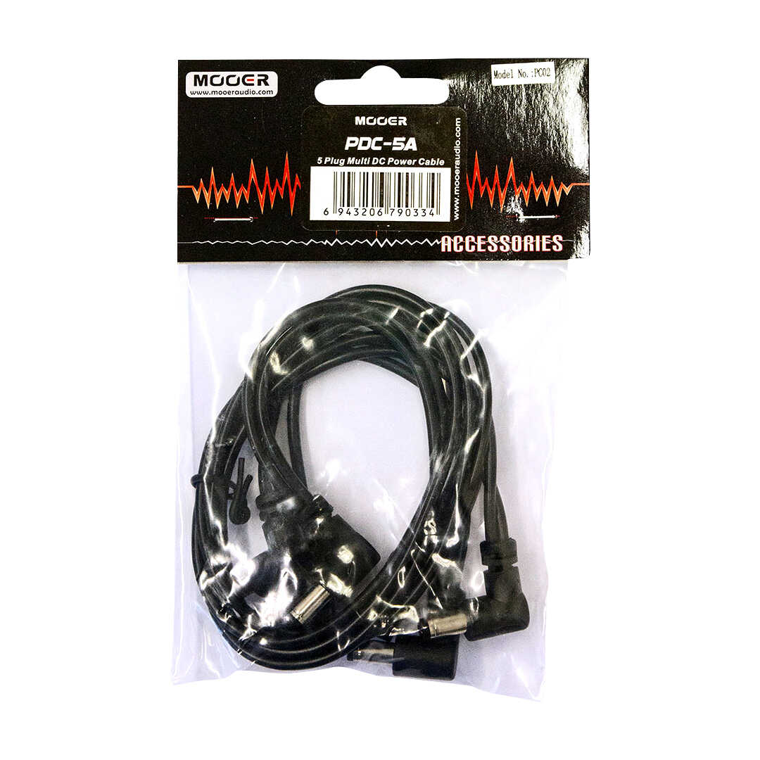 Mooer PDC-5A Five-Chain Power Cable (Angled Jacks)